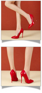 2025 Fashion High Heels 35-45 Plus Size Women Shoes 12cm Thin Stiletto Banquet Wedding Shoes Sexy Pointed Toe Ladies Party Shoes