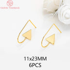 (1941) 20MM 24K Gold Color Plated Carved Earring Hook Jewerly Making Diy Jewelry Findings Accessories