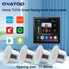 Smart Home Touch Screen 4inch WIFI Android11 bluetooths audio in Wall Amplifier Control Background Music Ceiling Speakers system