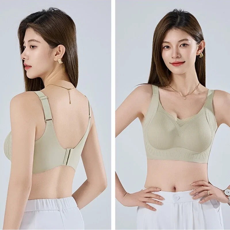 High-quality Soft Support Women's Underwear Is Supported By A Small Breast, Showing A Large, Traceless and Beautiful Back Bra