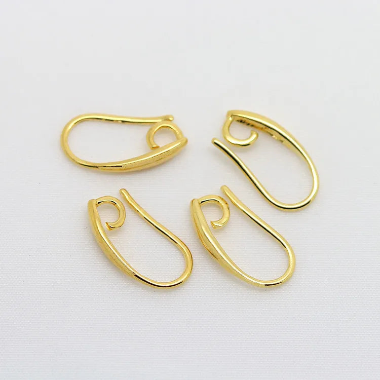(1941) 20MM 24K Gold Color Plated Carved Earring Hook Jewerly Making Diy Jewelry Findings Accessories