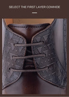 Luxury Mens Leather Shoes Fashions Genuine Leather Elegant Dress Derby Formal Shoe Casual Business Party Leather Shoes Coffee