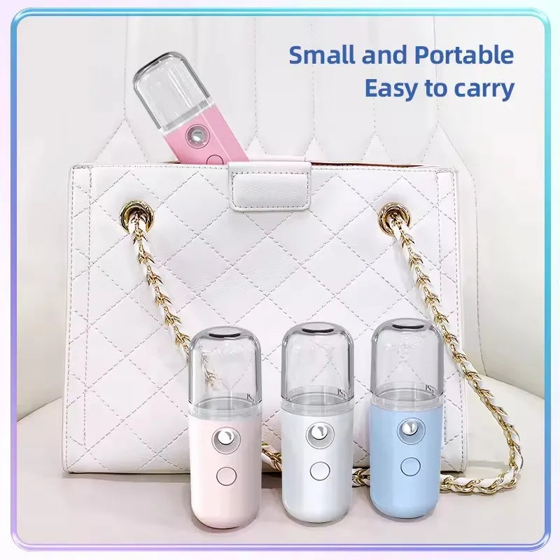 30ML Mini Facial Steamer Personal Nano Sprayer USB Nebulizer Humidifier Moisturizing Hydrating Women Beauty Skin Care Tool