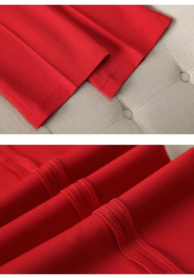 Fashion Red Black Beige Women Pant Suit 2 Piece Set Office Ladies Female Business Work Wear Formal Blazer Jacket And Trouser
