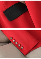 Fashion Red Black Beige Women Pant Suit 2 Piece Set Office Ladies Female Business Work Wear Formal Blazer Jacket And Trouser