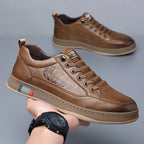 Trendy Men's Casual Shoes Simple Men's Retro Genuine Leather Shoes Elegant Formal  Commuter Work Shoes Free Delivery Loafers