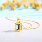 925 Silver 14K Gold Plated Rectangular D Color VVS1  Moissanite Pendant 2ct Shiny Classic Fashion Jewelry for Women Engagement