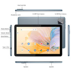 PRITOM TAB11 Android 14 Tablet, 10 Inch, Octa-Core, 5G WiFi6, 128GB, 8000mAh, HD IPS Display, Dual Camera, Bluetooth, FM, TYPE C