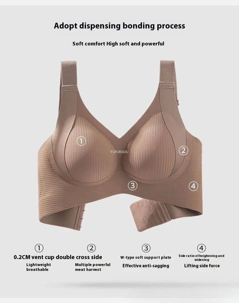 2PCS Large Size Minimizer Bras for Women Lift Support Wire-Free Seamless Comfort Make Large Bust Look Smaller & Anti-Sagging