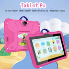 New Cartoon Pattern Kids Tablet 7 Inch Quad Core 4GB RAM 64GB ROM Android Learning Education Games Tablets Children's Gifts