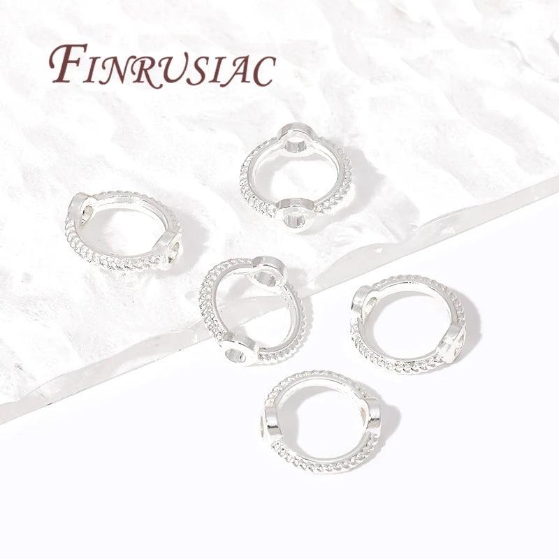 Multi Types 14K/18K Gold Plated Round Bead Frame,Brass Metal Circle Frame Connectors Spacers Beads,DIY Beading Jewelry Making