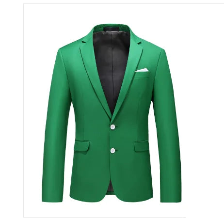 New Men Pure Color Formal Business Social Office Suit Slim Fit Jacket Male Wedding Dance Party Tuxedo Dress Simple Blazers Homme