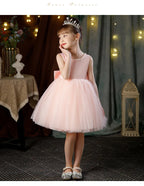 2-10 Years Girls Princess Dress Summer Tulle Big Bow Girls Wedding Dress Piano Performance Costume Host Costume New Kids Clothes