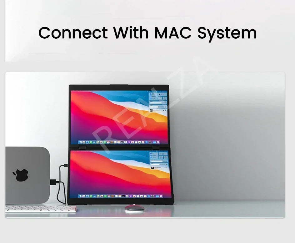 16 Inch 2.5K Dual Screen Portable Monitor 2560*1600P 16:10 100%sRGB With 360° Flip External Screen For PC Laptop Mac Phone PS4/5