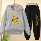 Kids Hoodie Girls Boys Clothing Lion Simba Hoodies Autumn Winter Top+Pants Aged 3 to 14 Children's Suit Tracksuit Sportwear Sets