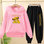 Kids Hoodie Girls Boys Clothing Lion Simba Hoodies Autumn Winter Top+Pants Aged 3 to 14 Children's Suit Tracksuit Sportwear Sets