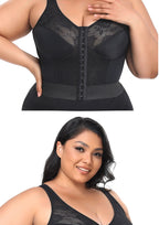 Push Up Bras with Non-adjusted Straps Women Long Tank Top Bra Front Closure Support Bras in Plus Size