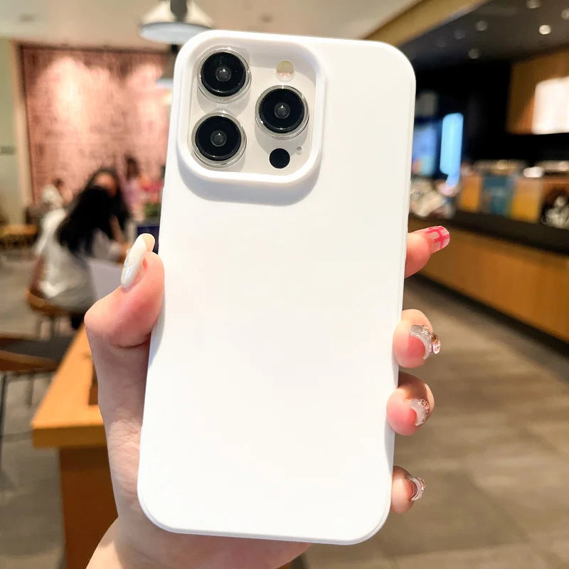 Fashion Candy Colors Soft Phone Case for IPhone 16 12 14 13 15 Pro Max 14Plus Camera Bumper Shock Protection Matte Cover Coque