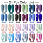 Mtssii 20/40/60Pcs Nail Gel Polish Set Kit Nude Pink Glitter Nail Art UV Gel Manicure Set Vernis Semi Permanent Base Top Coat