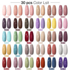 Mtssii 20/40/60Pcs Nail Gel Polish Set Kit Nude Pink Glitter Nail Art UV Gel Manicure Set Vernis Semi Permanent Base Top Coat
