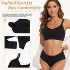 Womens Wireless Bras Comfort Push Up Bras No Underwire Bra Full Support Lift Bralette Full Coverage Sport Everyday Bra