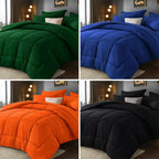 chadly 5/7pcs Quilts Luxurious Checkered Comforter, Soft Microfiber, Breathable, Easy Care for All Seasons, Bedding Set