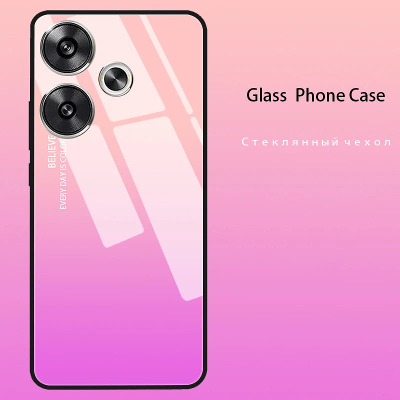 For Xiaomi Redmi 13 Case Cover Tempered Glass Cases for Xiaomi POCO M6 4G Redmi13 Redmi 13C 4G 5G Hard Back Bumper POCO C65