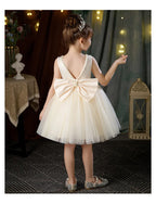 2-10 Years Girls Princess Dress Summer Tulle Big Bow Girls Wedding Dress Piano Performance Costume Host Costume New Kids Clothes