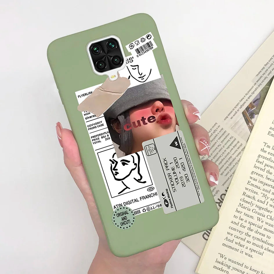 For Xiaomi Redmi Note 9 Pro Max Phone Case Matte Cute Girl Avocado Soft Silicone Cover For Xiaomi Redmi Note 9 Pro Max 9S Bumper