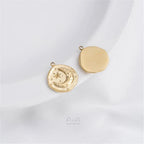 Titanium Steel Vacuum Plated 14K Real Gold Stars Moon Sun Circular Plate Charms Pendant DIY Jewelry Pendant