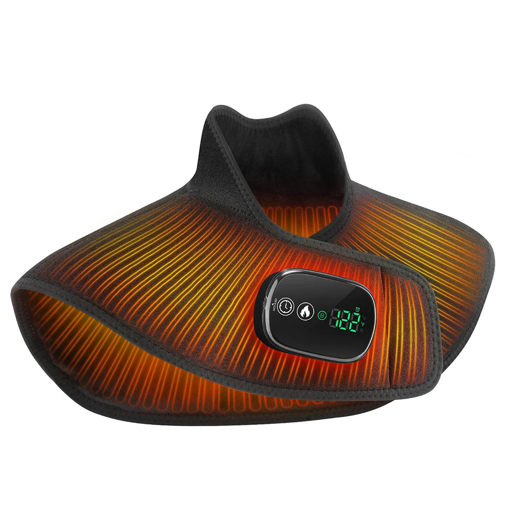 Cordless Heating Shoulder Neck Pad With Ajustable 4 Level Heated 5 Level Timer Electric Shoulder Neck Hot Compress Warm Winter