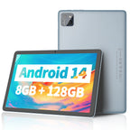 PRITOM TAB11 Android 14 Tablet, 10 Inch, Octa-Core, 5G WiFi6, 128GB, 8000mAh, HD IPS Display, Dual Camera, Bluetooth, FM, TYPE C