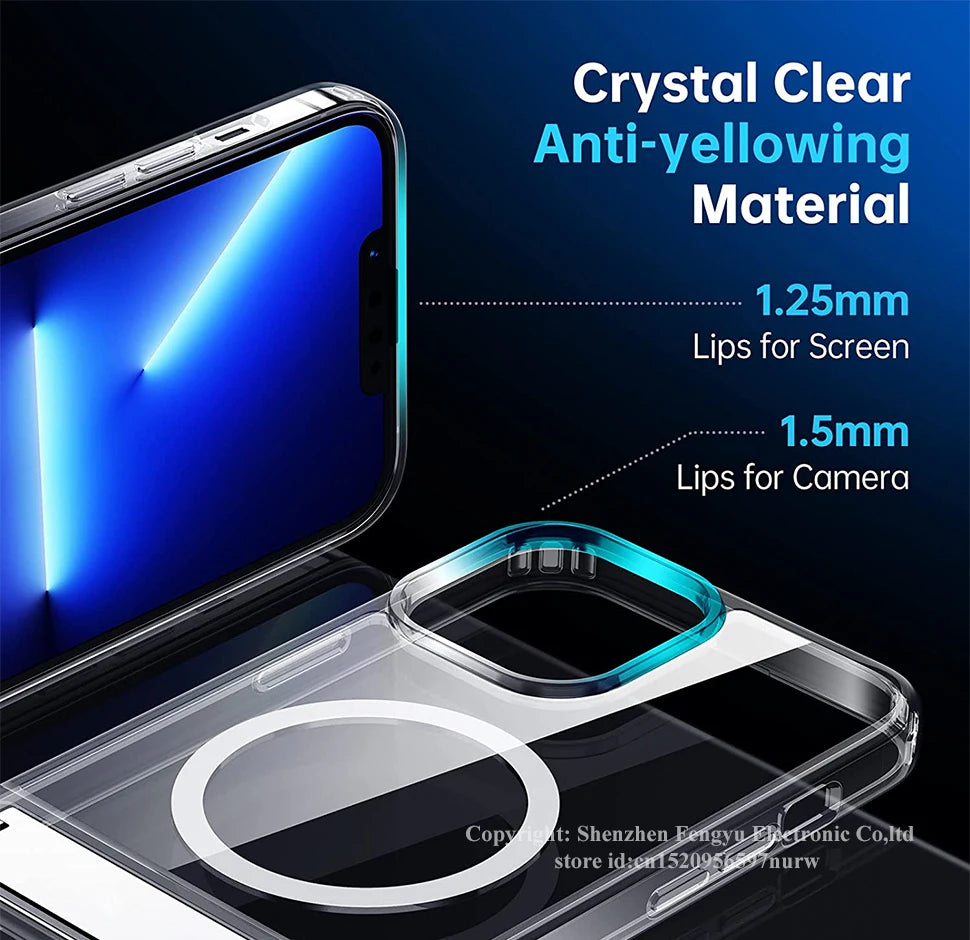 Magnetic Stand Phone Case for iPhone 17 16 15 14 Pro Max Plus 12 13 Mini 11 Mobile Cases with Kickstand Shockproof  Back Cover